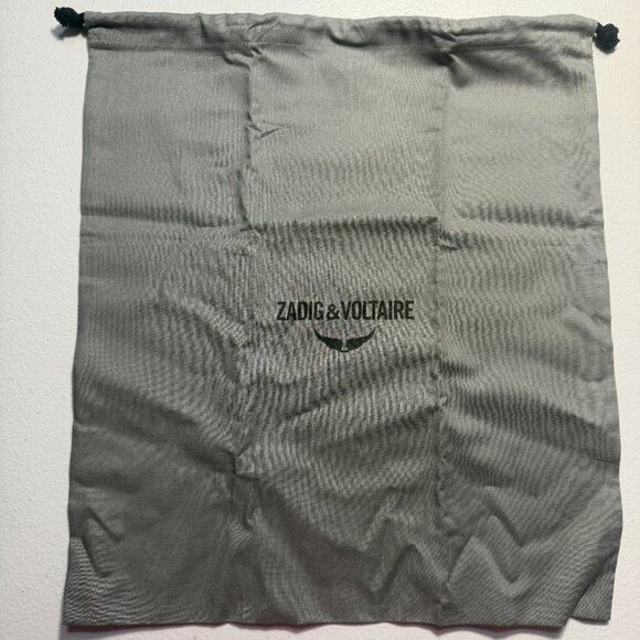 Zadig & Voltaire Gray Drawstring Dust Bag – Large Shoe/Bag Protector with Logo - Picture 1 of 5